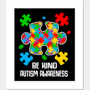 Be kind puzzle piece Autism Awareness Gift for Birthday, Mother's Day, Thanksgiving, Christmas Posters and Art